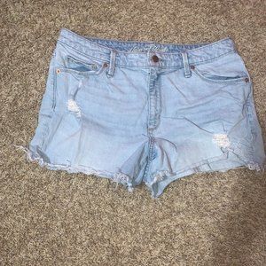 light blue jean shorts